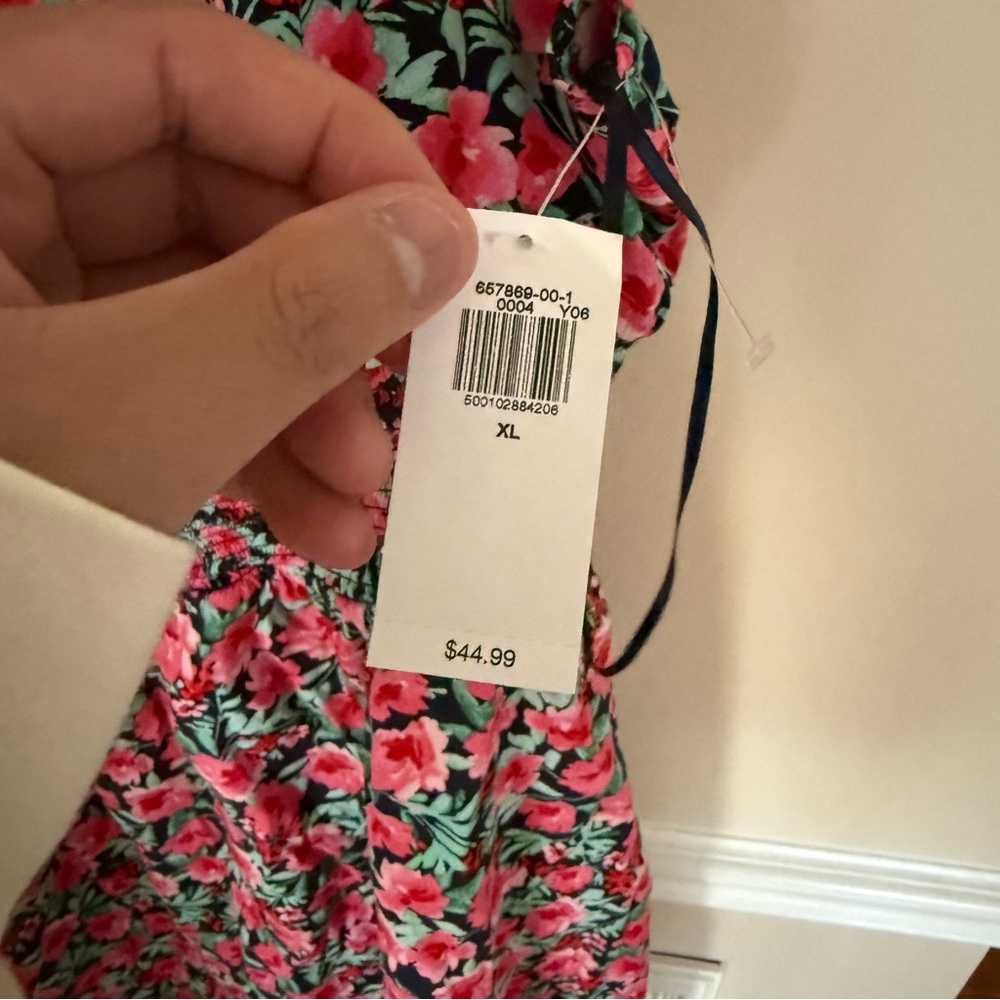 Brand New With Tags Old Navy Floral Preppy Waist Defined Dress Size XL - Picture 6 of 7